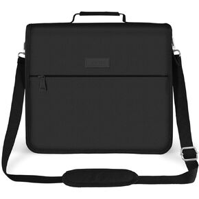 SUNEE Zipper Binder 3 Ring, 3 Inch O-Ring with Handle and Shoulder Strap, 600-Sheet Capacity, 5-Tab Expanding File Folder, Multi-Pockets for Middle School Organizer Binder with Zipper, Black