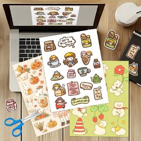 100 Sheets 8.5"x11" Printable Sticker Paper Works with Inkjet Laser Printer & Cricut Maker, Labelchoice Blank Matte White Paper Sticker for Smart Cutting Machines, Self Adhesive Full Sheet Labels