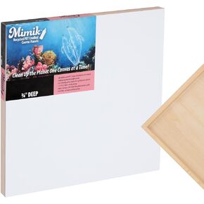 Creative Mark Mimik Recycled PET Cradled Canvas Panel 3/4" Depth - 5X7" Single Canvas - Medium-Textured Painting Board for Eco-Conscious Artists, 14.11 oz Triple-Acrylic-Primed Weight Mounted Canvas