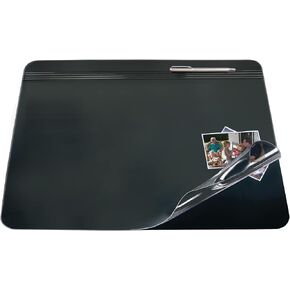 Office Depot Overlay Desk Pad, 19in. x 24in., Black/Clear, 48174-OD