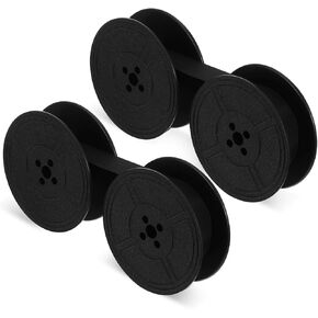 2 Pairs Universal Typewriter Ribbon Twin Spool Classic Vintage Typewriter Ink Ribbon Twin Spool Replacement Pack Dual Shaft Typewriter Ribbon for Most Typewriters(Black)
