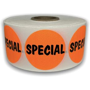 Special Labels 1.5-inch Round Orange Pricing Discount Retail Stickers Self-Adhesive Pack of 1000 Labels