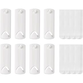 Large Universal Frame Hanger, 8 Picture Hangers, 24 Large Removable Adhesive Strips, Damage Free Picture Hanging Hooks for Sawtooth, D-Ring, Wire, Keyhole and Other Frames