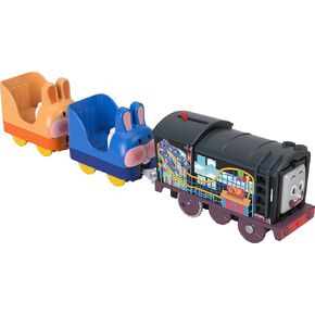 Thomas & Friends Toy Train, Carnival Diesel Motorized Engine with 2 Roller Coaster Cars for Preschool Railway Play Ages 3+ Years