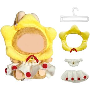 Clothes for 15/17cm Dolls, Elephant Hat + Blue Vest + Clothes Hanger, Clothes for Dolls Outfit, Cute Clothes Dress up Unique Style, No Doll Included (Blue)