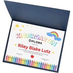 Kindergarten or Preschool Personalized Graduation Diploma or Certificate