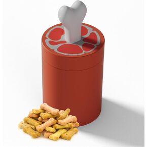 Dog Treat Storage Container Dog Treat Jar - 4.3" Round x 10.2" Tall Airtight Pet Treat Storage Containers Dog Treat Containers Dog Treat Bin Bone Shape