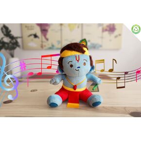 MODI TOYS Baby Krishna (7 inch) Mantra Singing Plush Toy | Ideal for Newborns, Infants, Toddlers, Grandparents | Best for Diwali, Baby Shower, Birthday, Housewarming