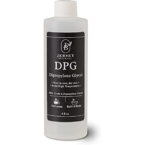 Dipropylene Glycol DPG 8 oz. for Incense Making, Fragrance Cutting Oil, Soapmaking Carrier Oil, and Cosmetics and Lotions. Emulsifier, Highest Purity & Undiluted, Non-GMO Low Odor. Jersey Botanical