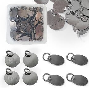 80 Pieces Metal Stamping Blanks Brass Material 12mm×0.24mm Ideal for DIY Jewelry Making Bracelets Necklaces Keychains Tags (Antique Bronze)