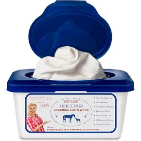 StripHair Bamboo Cloth Wipes Extra Large Reusable 12x12in for Dog Pet Horse Coat Grooming and All Purpose - with Dispenser