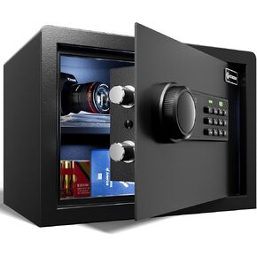 XDeer Biometric Safe Box, Quick-Access Security Safe Box with Upgraded Fingerprint, Steel Handgun Safe Lock Box for Kid/Home/Office (0.78 Cubic Feet)