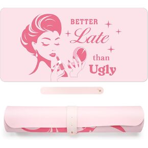 Wildflower Leather Desk Pad Protector Cute Mouse Mat Office Desk Dual-Sided Dressing Makeup Vanity Mat Waterproof Writing Pad for Desktop Office and Home(Wildflower)