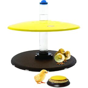 Cozy Chickens Brooder Habitat Plus – Safer Than Heat Lamps, 36 Watt Heated Brooder for Warm Newborn Chicks with Adjustable Dome, Water Tube & Feeding Dish