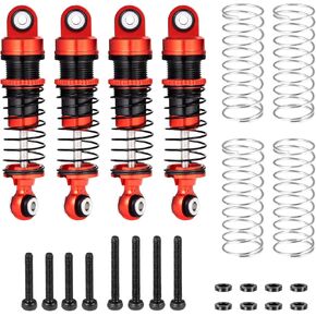 RCLIONS RC Car Shocks 42mm Oil Shock Absorber for FMS 1/18 FCX18 LC80 RC Crawler Car Upgrade Parts (Red)