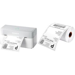 MUNBYN RW403B Bluetooth Shipping Label Printer+4"x6" Direct Thermal Shipping Label 220 Labels/Roll