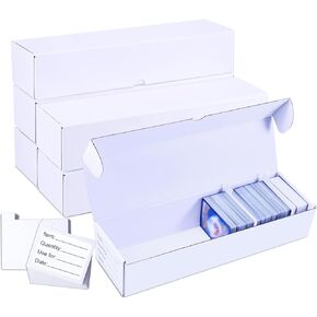 6-Pack Trading Card Storage Box, 1000 Count Bulk Card Storage with dividers & labels for Mtg/TCG Storage and Collection,14.4 INCH Horizontal Baseball Card Storage Box
