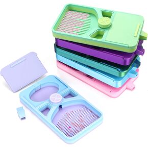 1 Piece Diamond Painting Tray, 2 in 1 Multi-Functional Diamond Painting Art Tray, Portable Split Diamond Tray with Flap (Gradient Purple)