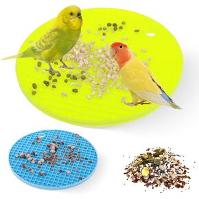 2Pcs Bird Foraging Toys Puzzle, Slow Feeder Mat, Parrot Foraging for Food, nrichment Foragingg Toy Bird Toys for Parakeets(Blue & Green)