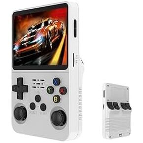 Retro Handheld Game Console, 3.5-inch HD IPS Screen, 64GB Storage, 18000+ Classic Games, Purple (Purple)