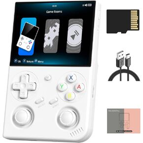 RG35XX Pro Retro Handheld Game Console 3.5-inch IPS Screen 64GB Game Card RG35XX Pro Linux OS Game Player 3200mAh Battery Compatible with Bluetooth WiFi RG35XXPro Black