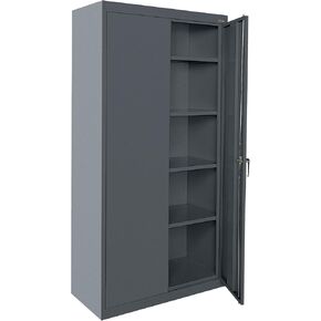Sandusky CA41361872-07 Wielded Steel Classic Storage Cabinet with Adjustable Shelves, Locking Swing-Out Doors, 18"D x 36"W x 72"H, Putty