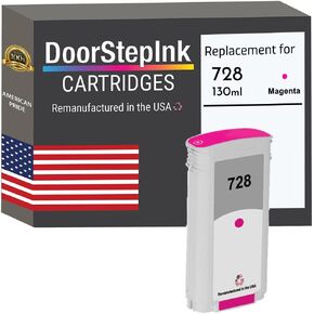 DoorStepInk Remanufactured in The USA Ink Cartridge Replacements for HP 728 130ml Magenta F9J66A for DesignJet T730 36-in Printer, DesignJet T830 24-in MFP, DesignJet T830 36-in MFP