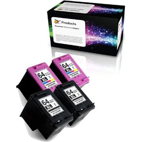 Refilled Ink Cartridge Replacement 4 Pack for HP 64 64XL for Envy Photo 6255 7155 7855 Printers (2 Black, 2 Color)