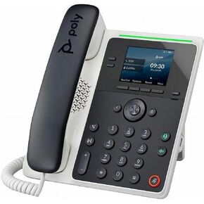 Poly Edge E100 IP Phone - Corded - Corded - Desktop, Wall Mountable - Black - VoIP - 2 x Network (RJ-45) - PoE Ports