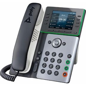 Poly Edge E350 IP Phone - Corded - Corded/Cordless - Wi-Fi, Bluetooth - Desktop, Wall Mountable - Black - VoIP - IEEE 802.11a/b/g/n/ac - 2 x Network (RJ-45) - PoE Ports