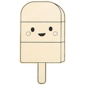 Fun Express Color Your Own Large Wood Popsicle Shapes - Creative Craft Kit for Kids Perfect for DIY Projects Summer Crafts Home Activities Party Fun & Seasonal Decorations - 12 Pieces