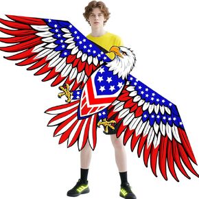 Xida Patriotic Eagle Kites for Adults & Kids Easy to Fly, Large Kite for Adults, Perfect for Beginner, Beach, Park & Outdoor Activities