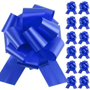 12PCS Pull Bows for Gift Wrapping, 6 Inches Gift Bow for Baskets Christmas Presents Flower Bouquet Birthday Party Wedding Ribbon Bows (Multiple Colors)