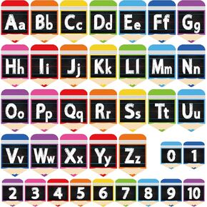 37 Pcs Alphabet Bulletin Board Set Colorful Pencil ABC Wall Decorations 26 Upper Lower Case Letters and 0-10 Number Posters for Students Preschool Kindergarten Classroom Playroom Bedroom Wall Decor