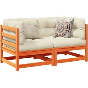 Garden Sofa Set Wax Brown Solid Pine Wood Medium Modular19,27KG