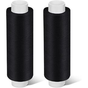Bupete 2 Rolls White Thread for Sewing, 200 Yards Each Roll Sewing Thread, Polyester Threads for Sewing Machine Embroidery Hand Stitching