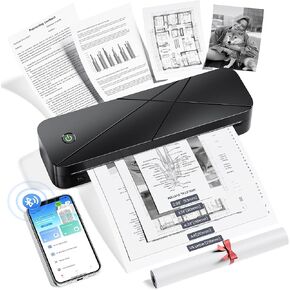 Portable Printers Wireless for Travel, Inkless Printer for Phone & Laptop, Thermal Bluetooth Small Compact Mobile Printer for Home Use School Office Vehicle, Support 8.5" X 11" US Letter & A4 Size