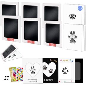 MYPAWLETS Paw Print Kit,Clean Touch/Inkless Ink Pad for Dog/Cat Pawprints,Paw Print Stamp Pad for Dogs,Dog Paw/Nose Print Keepsake,Pet Paw Print Impression Kit with Frame,Gifts for Pet Parents-6 Pack