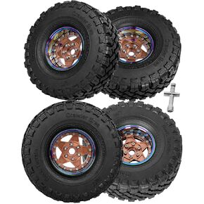 RC Aluminium 1.9in إطارات الإطارات و 1.9in ترقيات حافة العجلات Beadlock جزء لـ 1/10 RC Crawler SCX10 TRX4 VS4-10 GEN8.AOLLY RIM 1.9inch Beadlock Wheel Hub Rim （Brown））