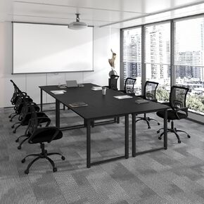 Bonzy Home 6FT Conference Table, 71" L x 32" W x 30" H Long Rectangle Meeting Table, Modern Seminar Table with Super Sturdy Metal Frame for Office, White