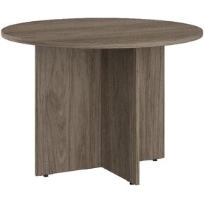 Pemberly Row 42W Round Conference Table in Modern Hickory - Engineered Wood