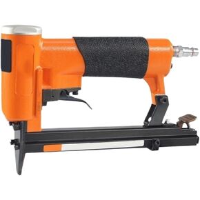 Oil-Free Pneumatic Staple Gun Heavy-Duty Stapler KN8016 21 Gauge Fine Wire Upholstery Stapler for 12.8mm Crown and 6-16mm Length Staples for Woodworking Frames