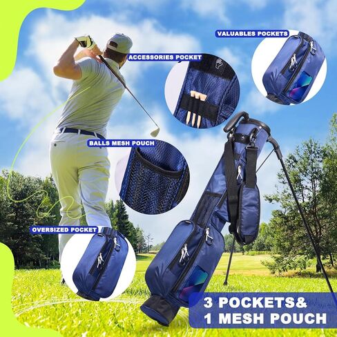 حقيبة جولف صغيرة Pitch N Putt مع حزام قابل للتعديل، حقيبة يوم الأحد خفيفة الوزن سهلة الحمل من 3 إلى 7 مضارب إلى نطاق القيادة، Par 3، دورات تنفيذية in Kuwait