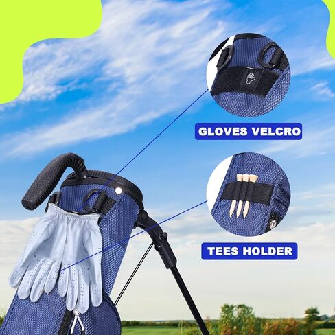 حقيبة جولف صغيرة Pitch N Putt مع حزام قابل للتعديل، حقيبة يوم الأحد خفيفة الوزن سهلة الحمل من 3 إلى 7 مضارب إلى نطاق القيادة، Par 3، دورات تنفيذية in Kuwait
