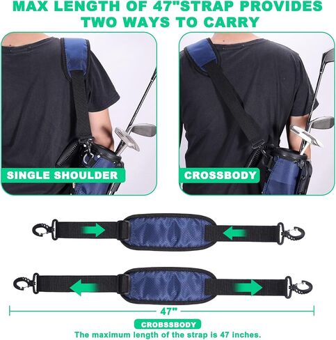 حقيبة جولف صغيرة Pitch N Putt مع حزام قابل للتعديل، حقيبة يوم الأحد خفيفة الوزن سهلة الحمل من 3 إلى 7 مضارب إلى نطاق القيادة، Par 3، دورات تنفيذية in Kuwait