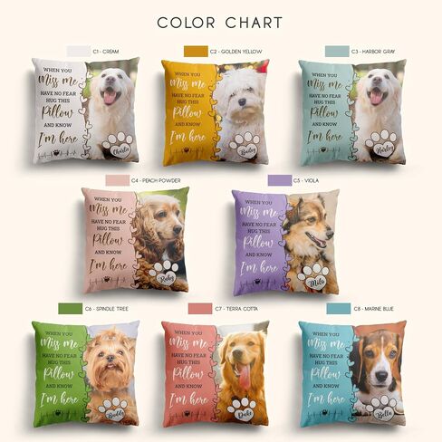 Custom Pet Memorial Throw Pillow, Personalized Pet Photo Pillow Cover - Cat & Dog Memorial Gifts - D1 in Saudi Arabia