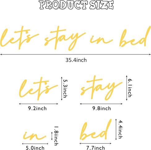 noxozoqm Let's Stay in Bed Metal Sign Above Bed Wall Decor - 35.4'' x 6.3'' Let's Stay in Bed Bedroom Decor Wall Hanging Art, Farmhouse Wall Decorations for Bedroom, Housewarming Gift, Black in Saudi Arabia