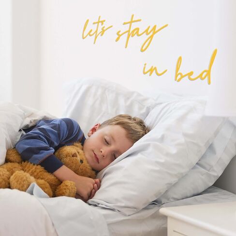 noxozoqm Let's Stay in Bed Metal Sign Above Bed Wall Decor - 35.4'' x 6.3'' Let's Stay in Bed Bedroom Decor Wall Hanging Art, Farmhouse Wall Decorations for Bedroom, Housewarming Gift, Black in Saudi Arabia