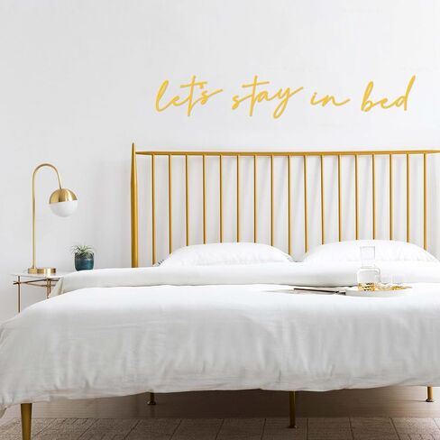 noxozoqm Let's Stay in Bed Metal Sign Above Bed Wall Decor - 35.4'' x 6.3'' Let's Stay in Bed Bedroom Decor Wall Hanging Art, Farmhouse Wall Decorations for Bedroom, Housewarming Gift, Black in Saudi Arabia