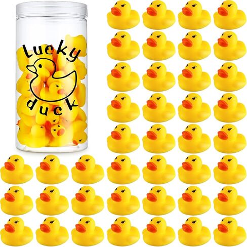 Lucky Ducks for Classroom Jar Classroom Management, 36 Pcs Mini Rubber Lucky Ducks with a Pen and a Plastic Jar, Back to School Season Management Tool(Style 1) in Kuwait